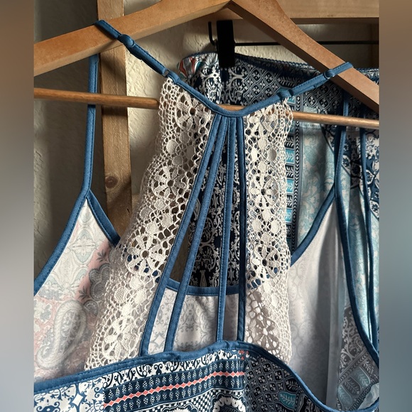 In Bloom by Jonquil Paisley Print Lace Cami & Wide Leg Pajama Set Sz: Med - Picture 6 of 14